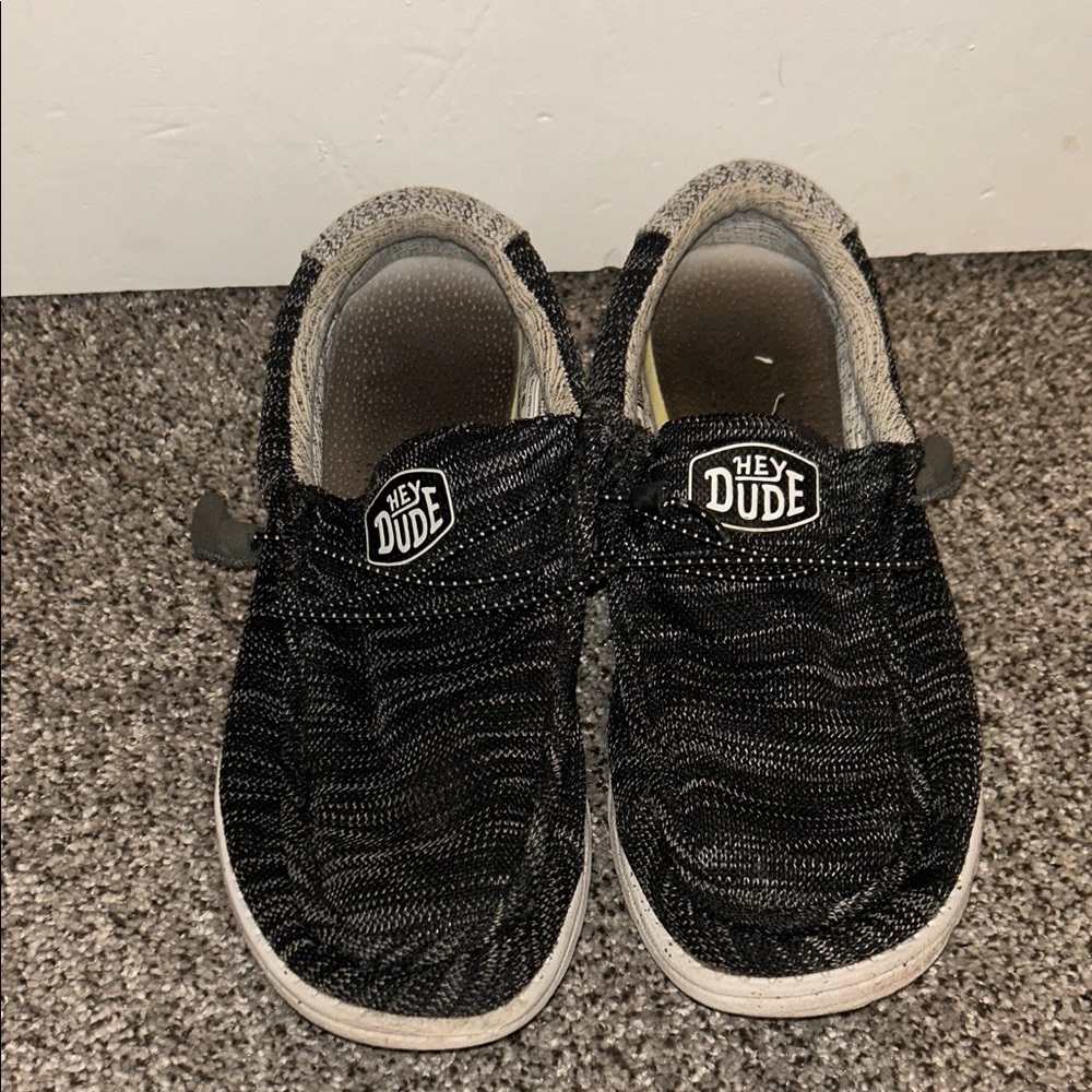 Hey Dude Kids Black Knit Slip-On Sneakers